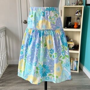 Lilly Pulitzer Tiered A-line Floral Skirt in King Crab Print (size M)